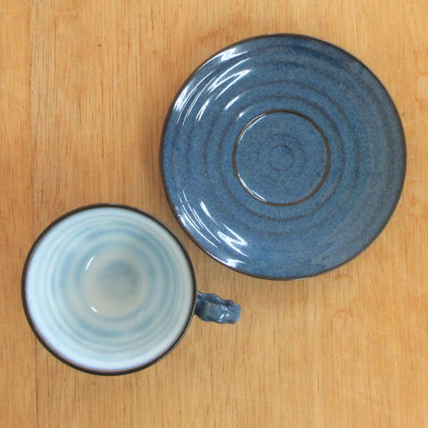 コーヒーカップソーサー ナマコネジ手 陶器 和食器 業務用食器 商品番号：5a800-61-62