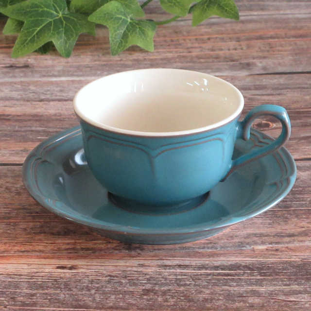 ティーカップ ソーサー おしゃれ 青 カップアンドソーサー 175ml 陶器