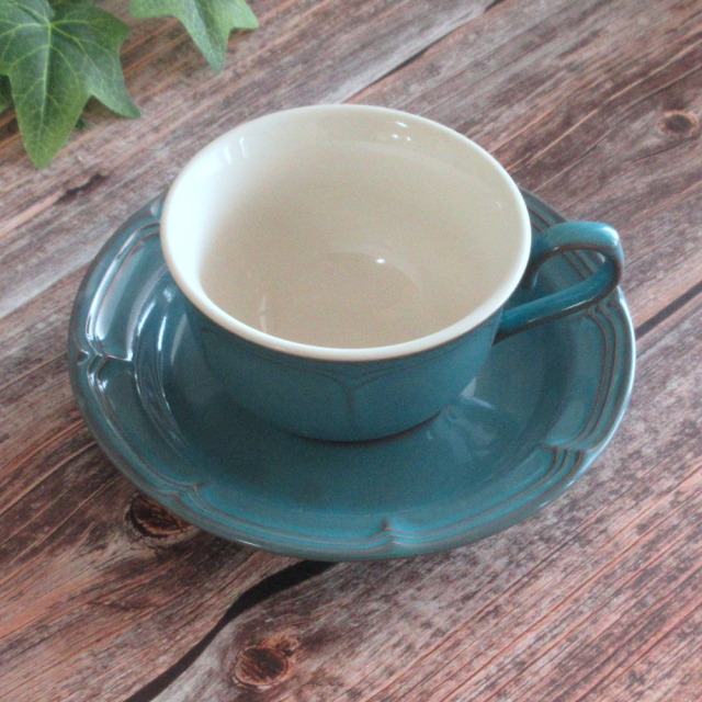 ティーカップ ソーサー おしゃれ 青 カップアンドソーサー 175ml 陶器