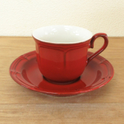 コーヒーカップ＆ソーサー ラフィネ ヴィンテージレッド