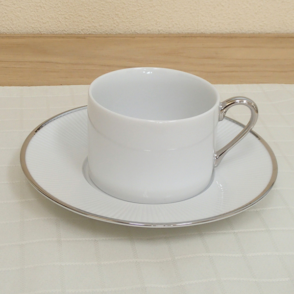 コーヒーカップソーサー 白×プラチナ Calorinaカロリーナ 洋食器 業務用食器 STUDIO010 商品番号：scn-205p-206p