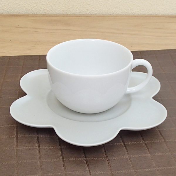 コーヒーカップソーサー 白 ソーサー（グレー）　Fleurフルール 洋食器 業務用食器 STUDIO010 商品番号：sfu-006-011