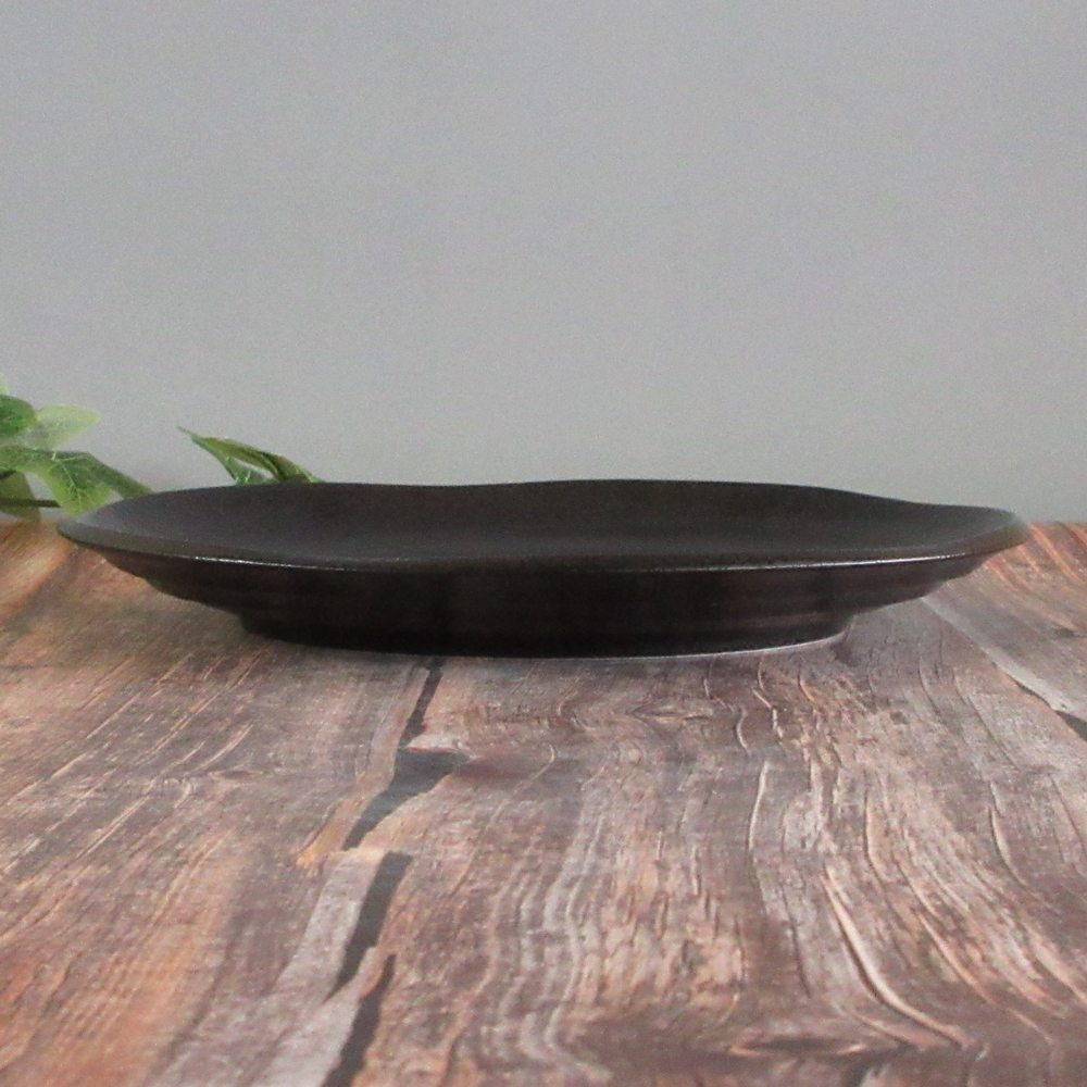 鳴門 黒耀 28cm皿 横