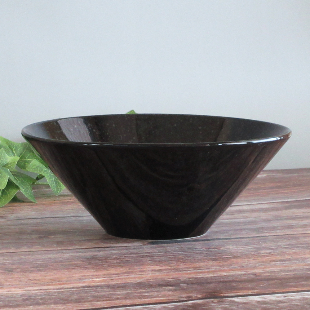 水明 黒御影 21cmボウル 真横