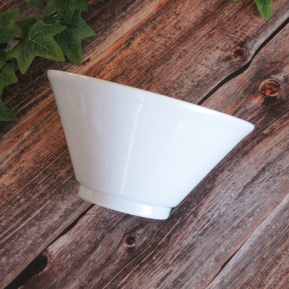 白中華 切立19cm 深丼 横向き