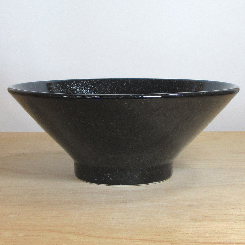 黒中華 黒御影 25cm丼 真横