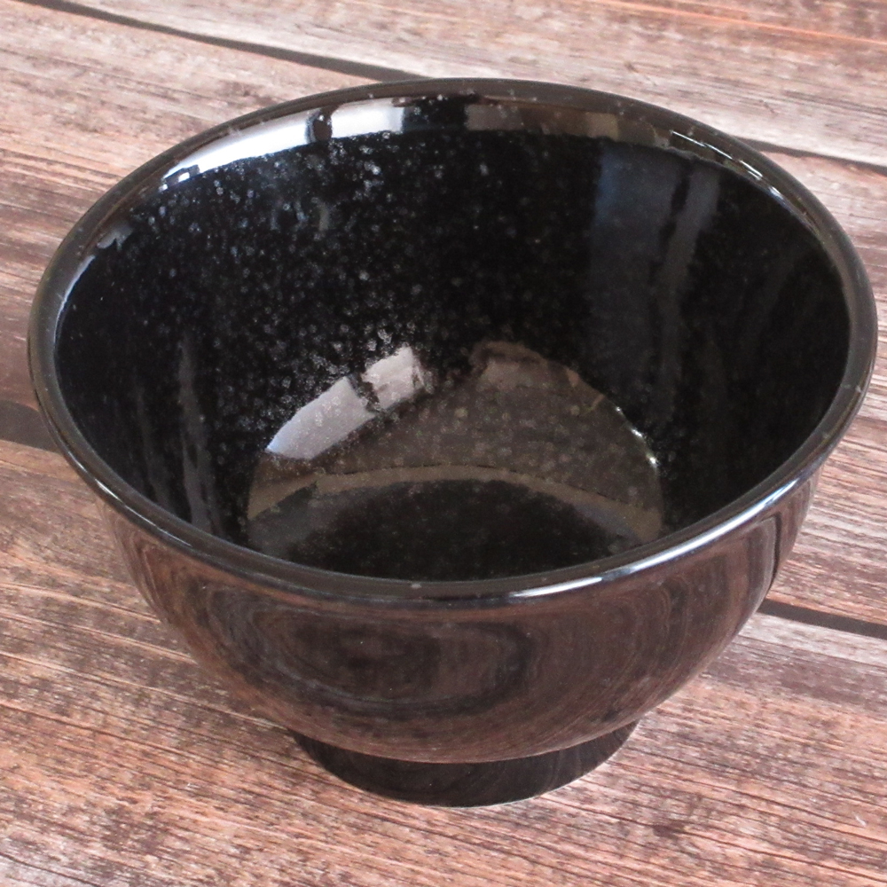黒中華 黒御影 反14cm深丼 アップ