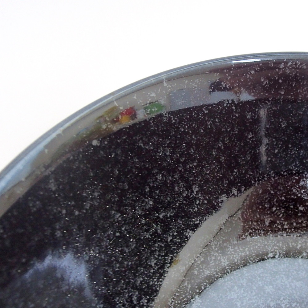 黒中華 黒御影 反13cm碗 アップ