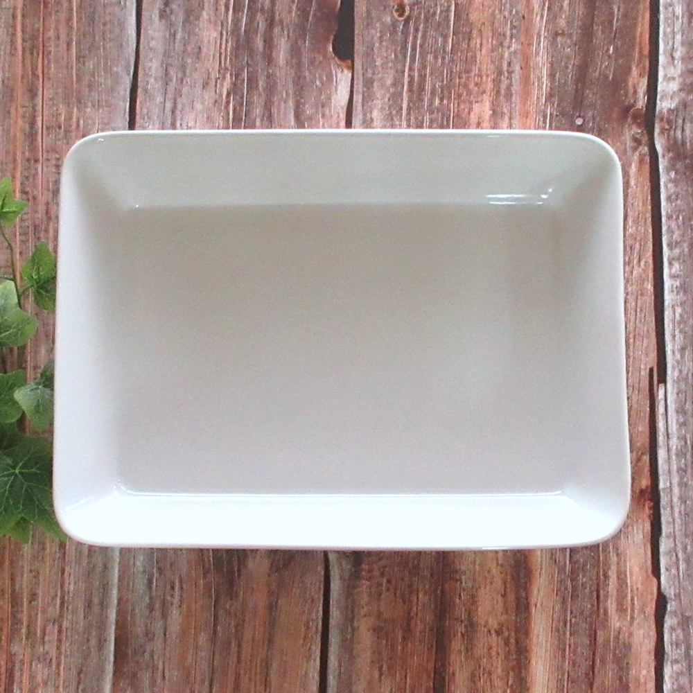 ラザニア皿 白 大 真上