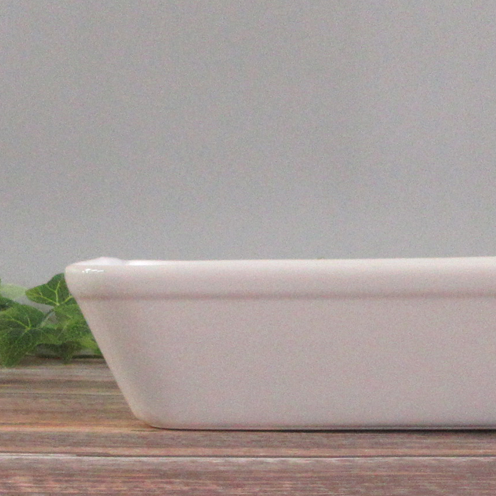 ラザニア皿 白 大 斜め